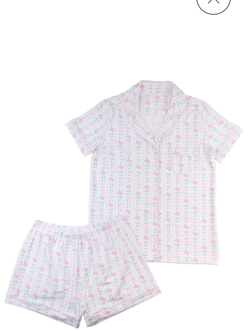 Cecil And Lou Pajama Set - Soft Cotton Sleep Tee & Shorts Print Texas